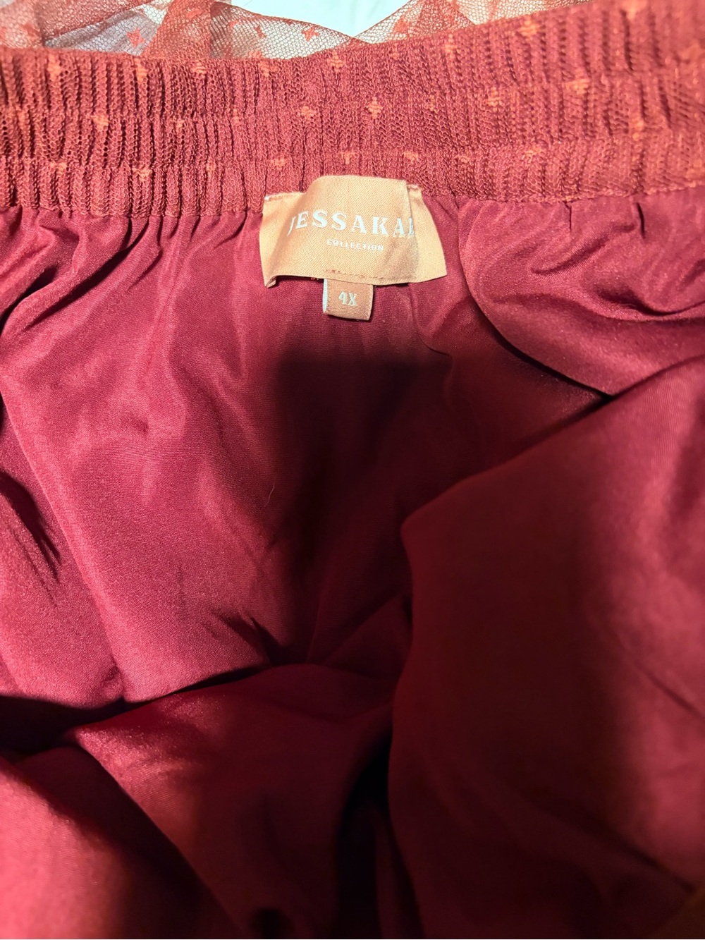 JessaKae Burgundy Tiered Ruffle Maxi Skirt - Picture 2 of 3